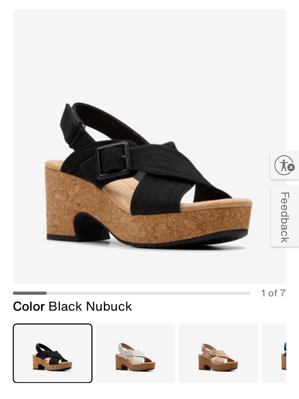 Clarks Nerisa West Wedge Sandal Black Size 8 - Never worn outside the house!